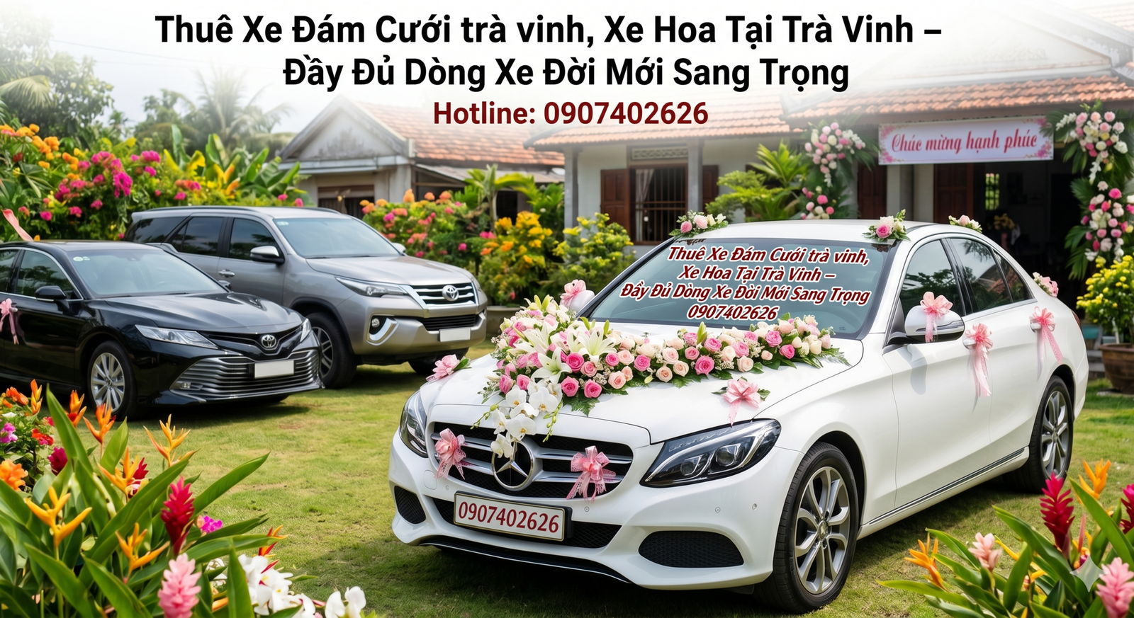 Thuê Xe Đám Cưới Trà Vinh, Xe Hoa Tại Trà Vinh